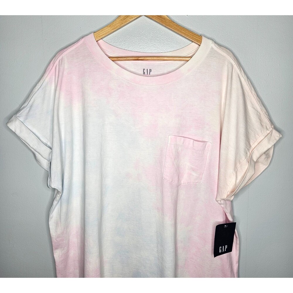 GAP Women's T-Shirt Dress XL Tie-Dye Cotton Jersey Short Sleeve Casual Pullover - Picture 2 of 8
